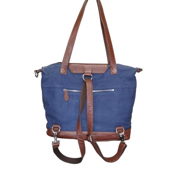 Lily Jade Madeline Baby Diaper Bag Shoulder Backpack Canvas Leather with INSERT - Picture 1 of 16